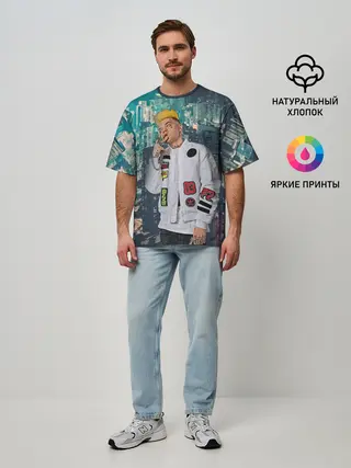 Мужская футболка оверсайз / Сайонара бой