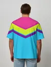 Мужская футболка оверсайз / Цветные треугольники_голубой