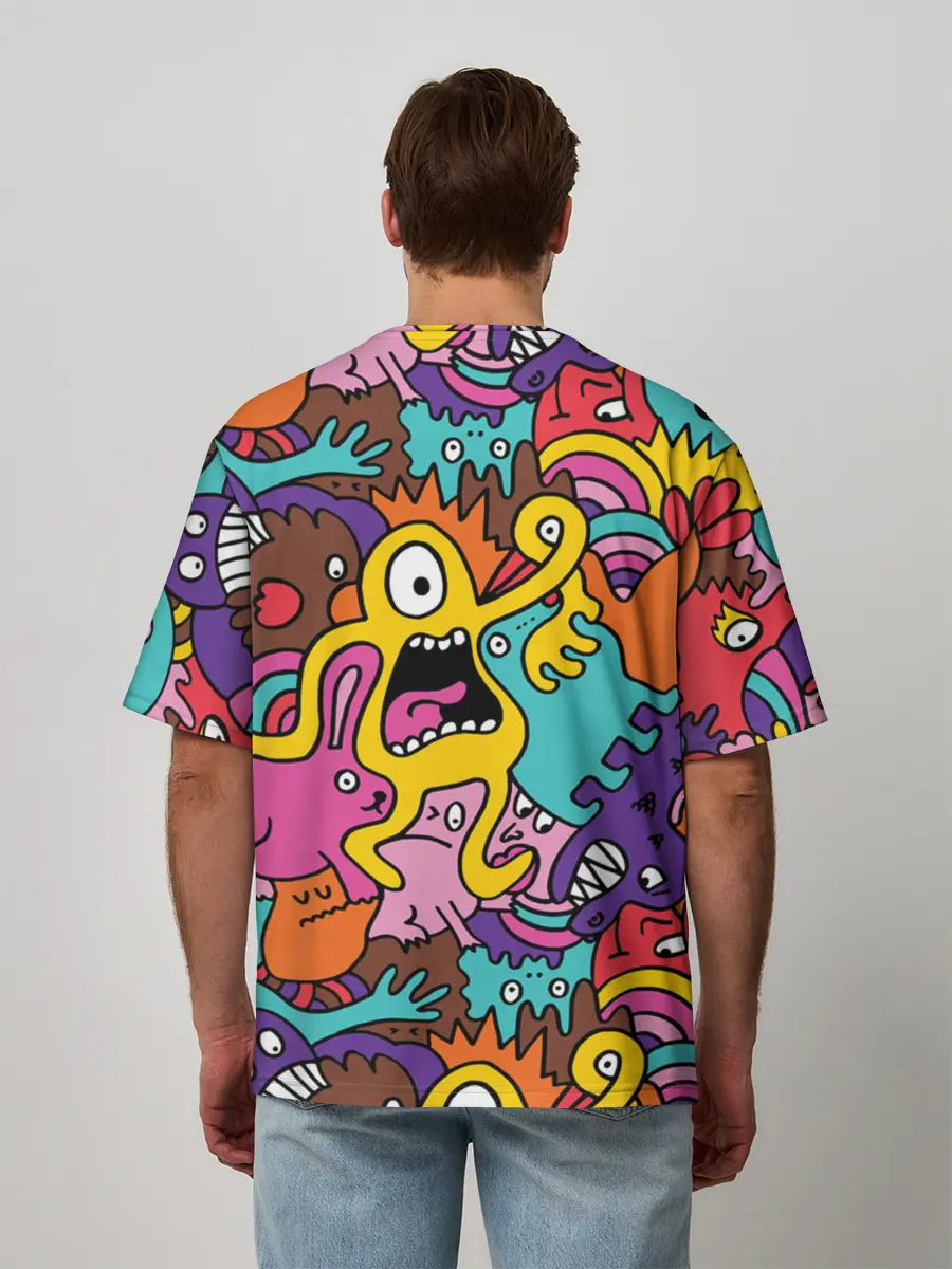 Мужская футболка оверсайз / crazy abstraction