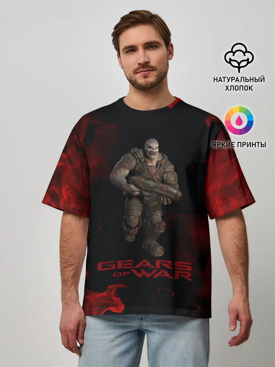 Мужская футболка оверсайз / NPC | GEARS OF WAR