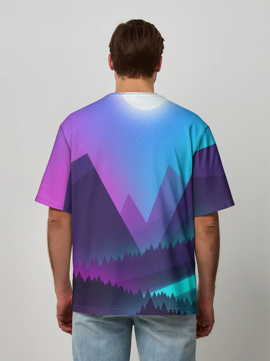 Мужская футболка оверсайз / NEON FOREST