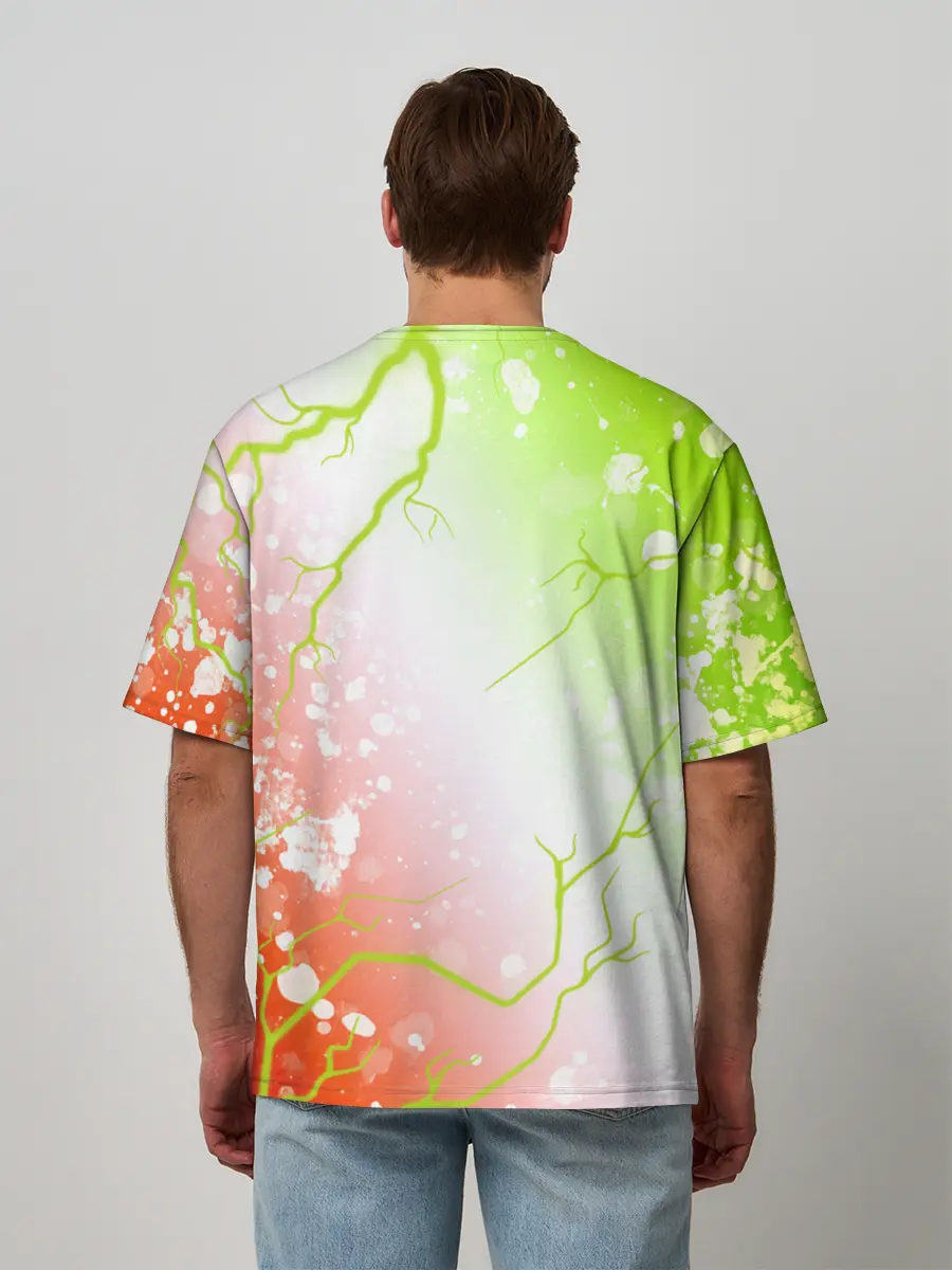 Мужская футболка оверсайз / Pop It - Happy - Lightning