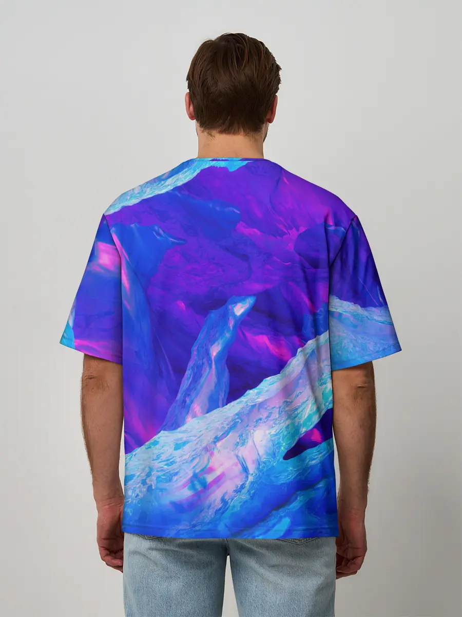 Мужская футболка оверсайз / ЛЕДЯНОЙ НЕОН
