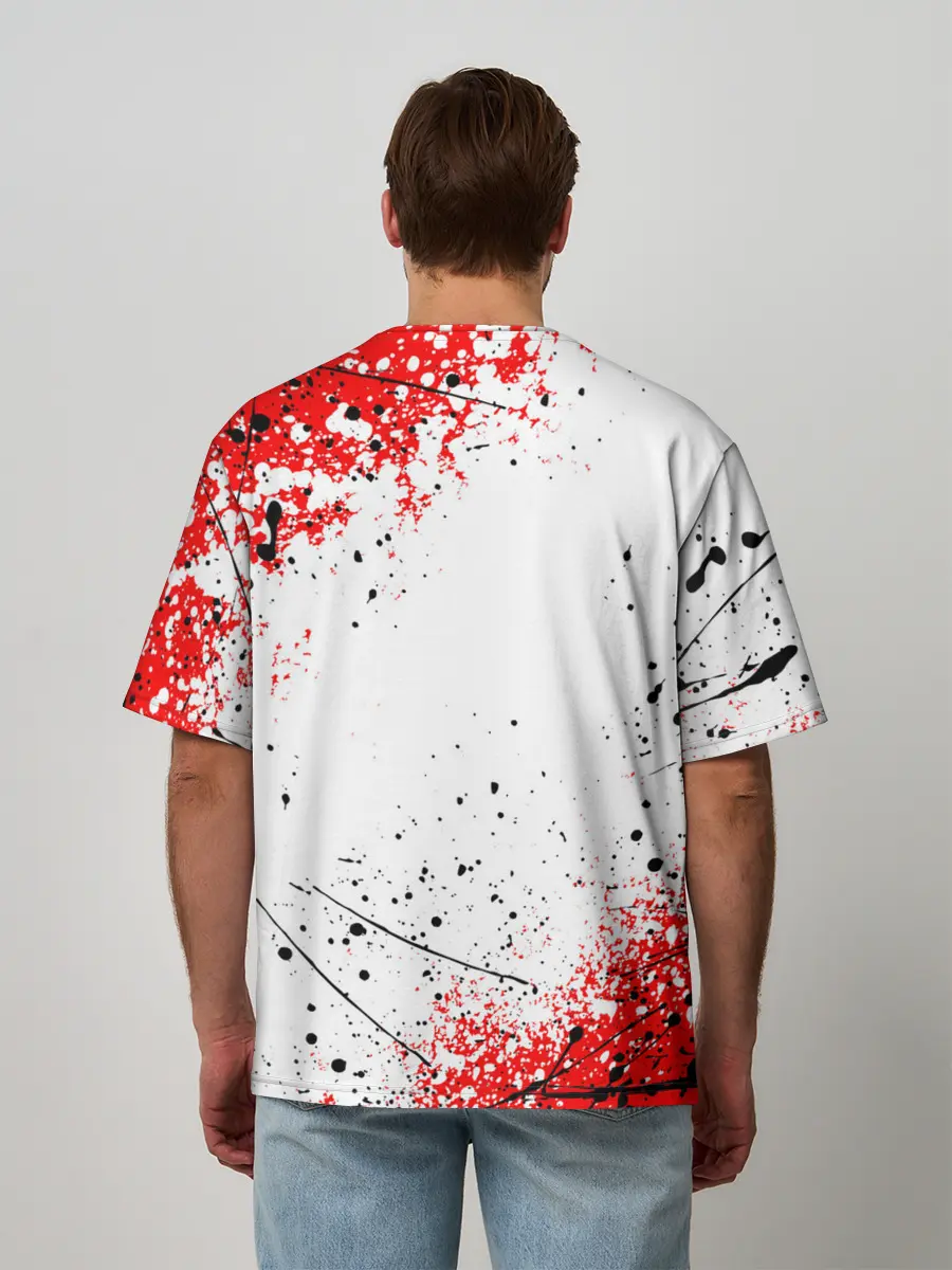 Мужская футболка оверсайз / САКУРА | SAKURA | ВИШНЯ