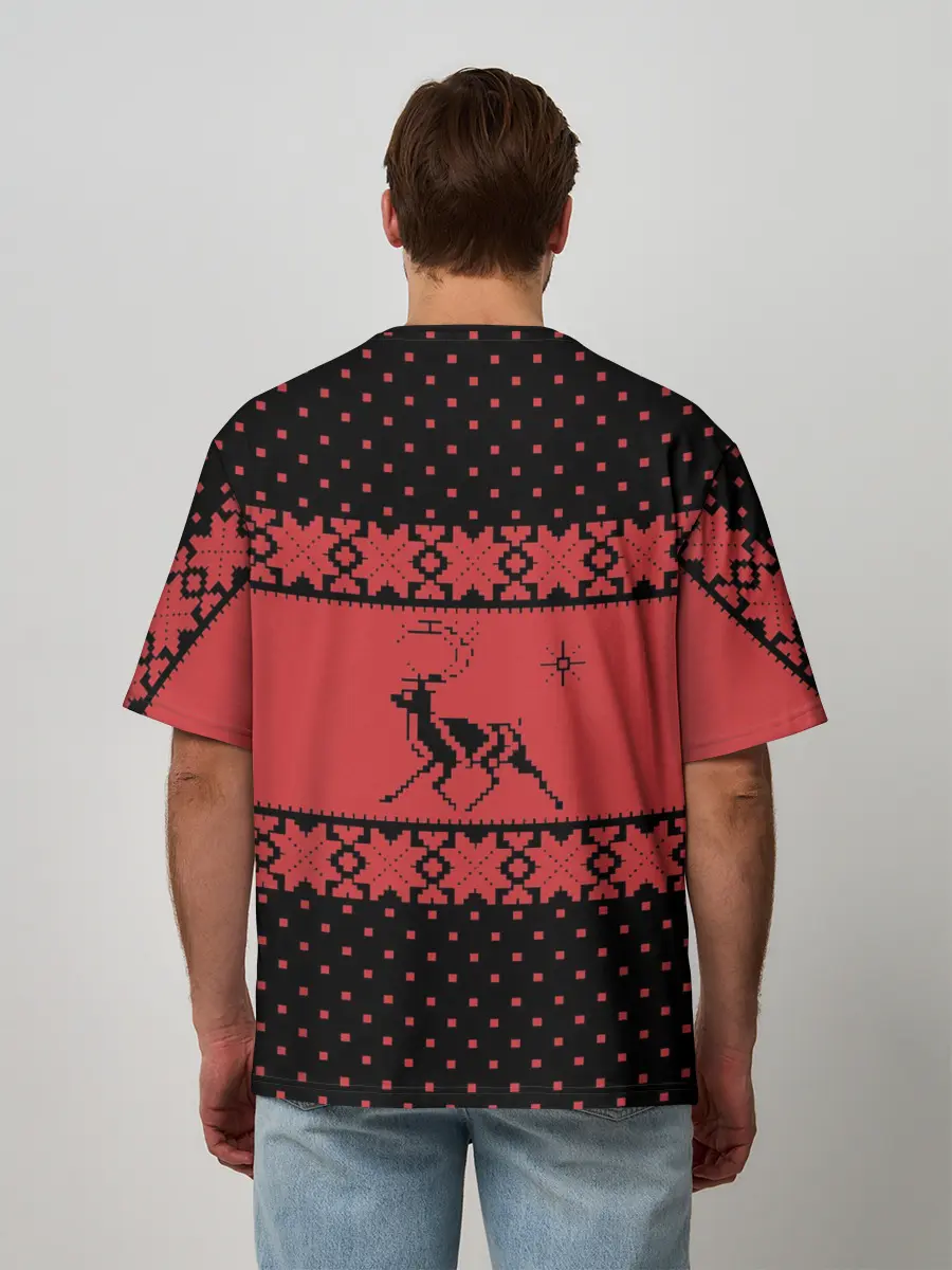 Мужская футболка оверсайз / Северный Олень