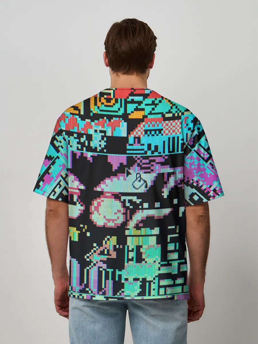 Мужская футболка оверсайз / ГЛИТЧ / GLITCH ЗАСТАВКА