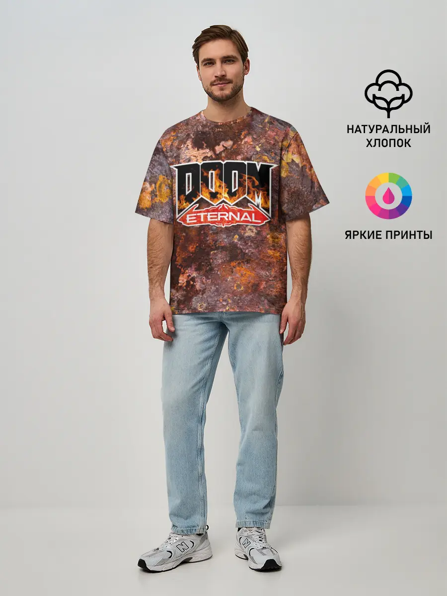 Мужская футболка оверсайз / DOOM Eternal