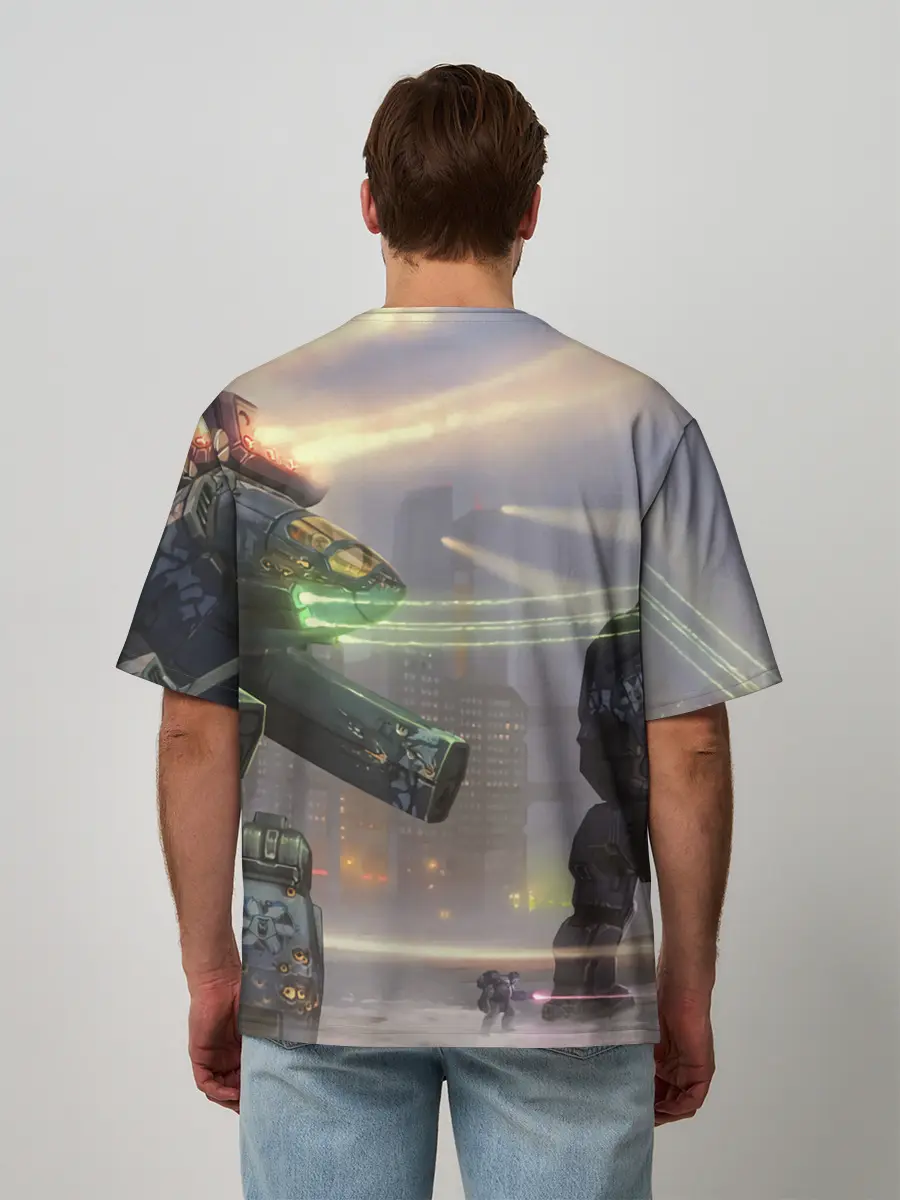 Мужская футболка оверсайз / Боевая техника