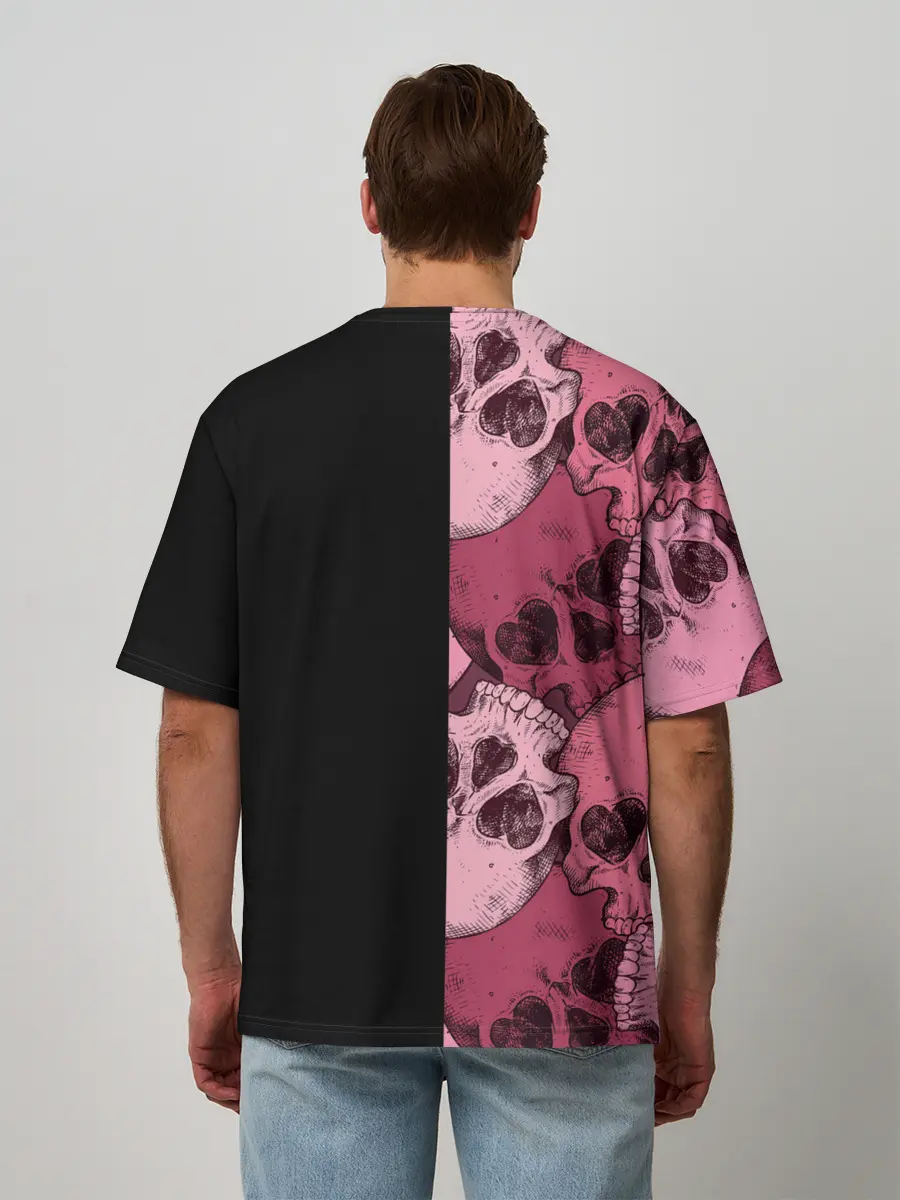 Мужская футболка оверсайз / Dark and Skull