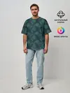 Мужская футболка оверсайз / Синий абстрактный узор