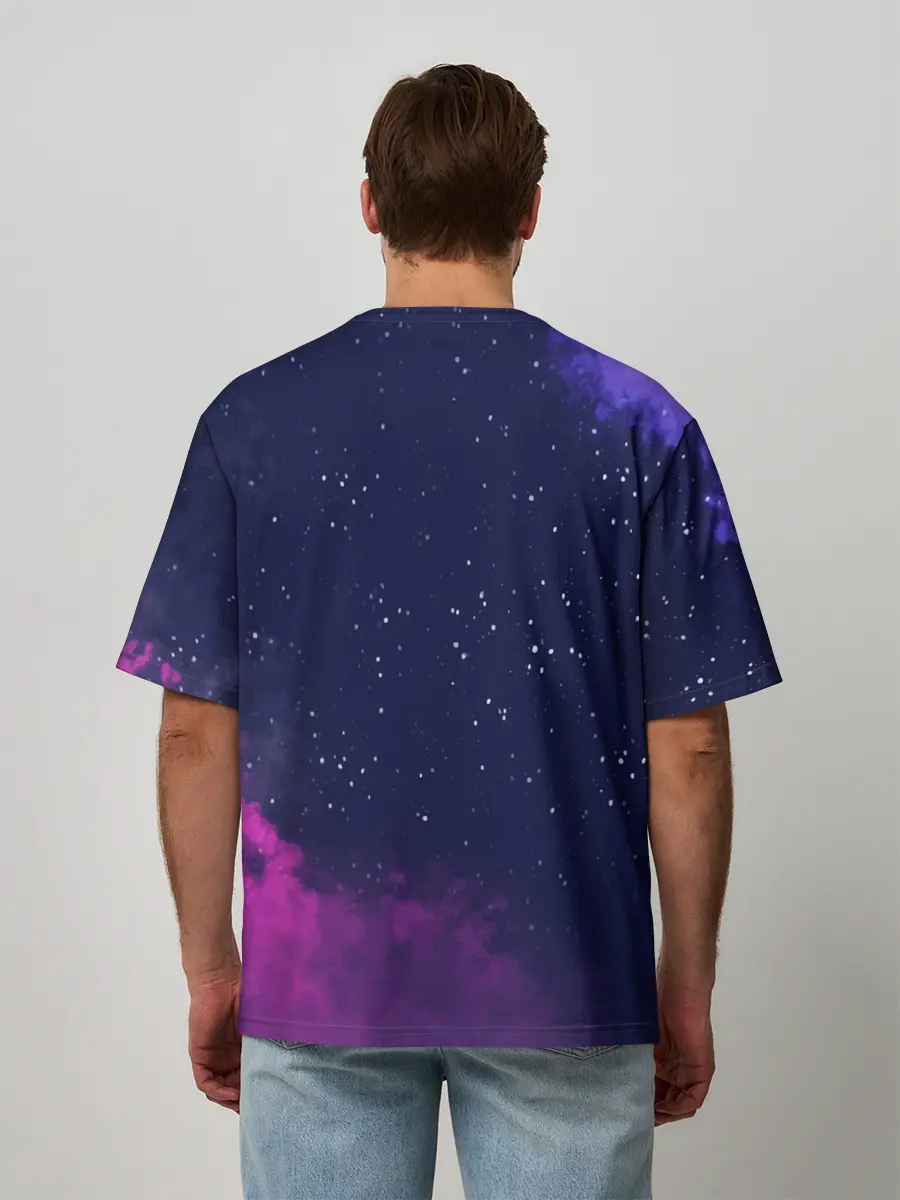 Мужская футболка оверсайз / Ламы фортнайт в космосе