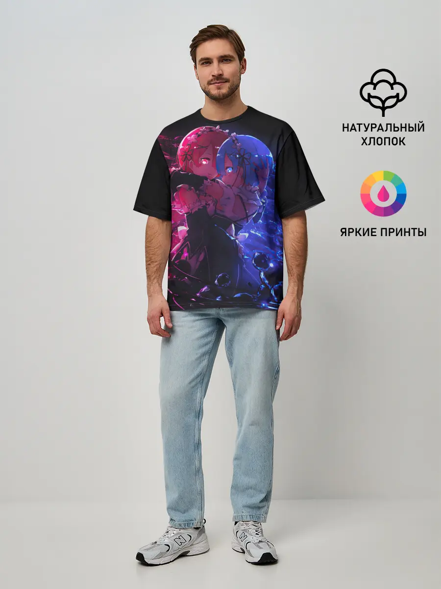 Мужская футболка оверсайз / Рам и Рем