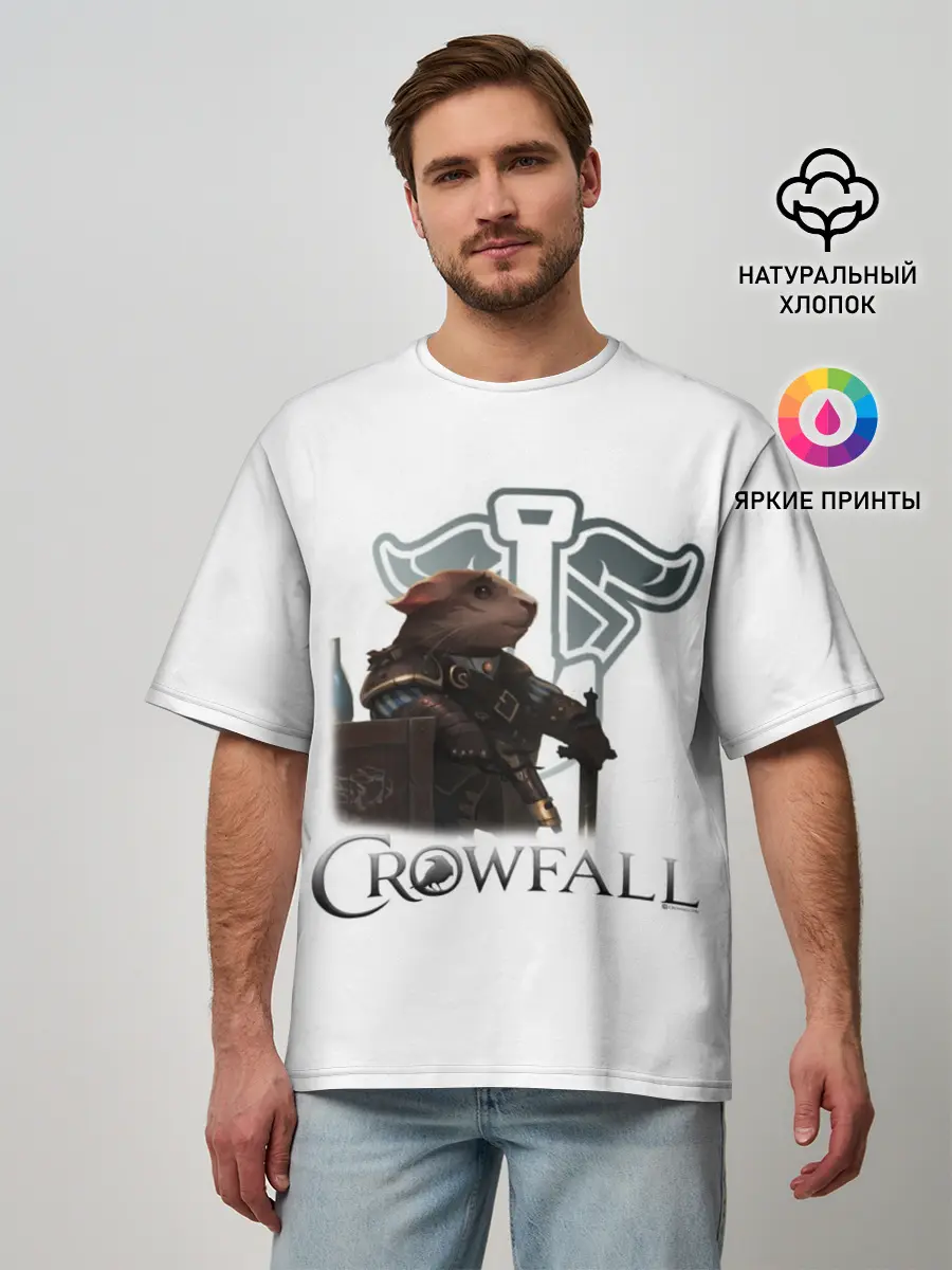 Мужская футболка оверсайз / Crowfall | Duelist