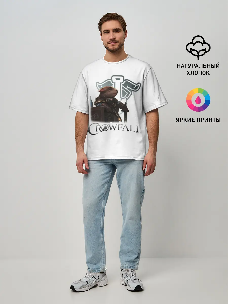Мужская футболка оверсайз / Crowfall | Duelist