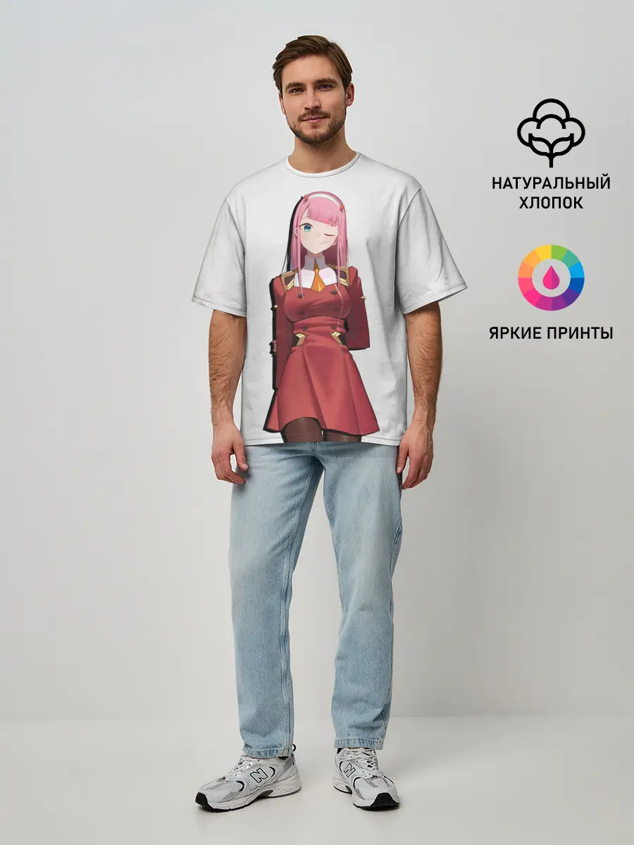 Мужская футболка оверсайз / Ноль два