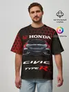 Мужская футболка оверсайз / Honda Civic Type R.
