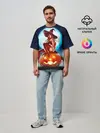 Мужская футболка оверсайз / Ведьма на тыкве