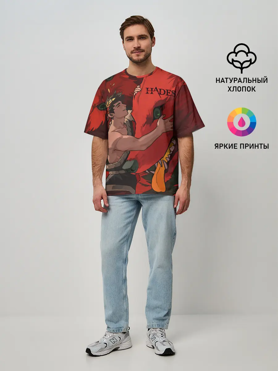 Мужская футболка оверсайз / Hades Zagreus