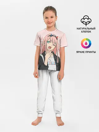 Детская пижама с брюками / Zero Two Darling in the Franxx