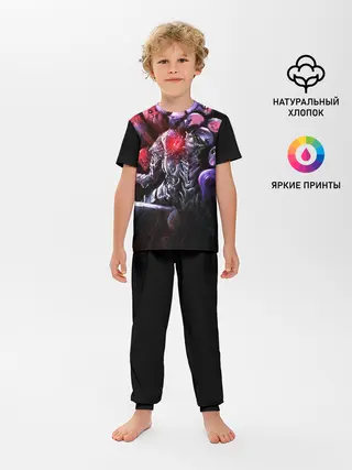 Детская пижама с брюками / БЕРСЕРК светящийся глаз