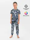 Детская пижама с брюками / Синий камуфляж с щупальцами