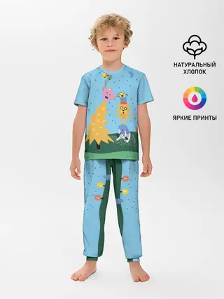 Детская пижама с брюками / Время приключений Ёлка