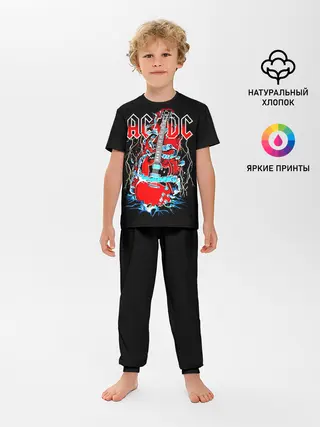 Детская пижама с брюками / AC/DC гитара