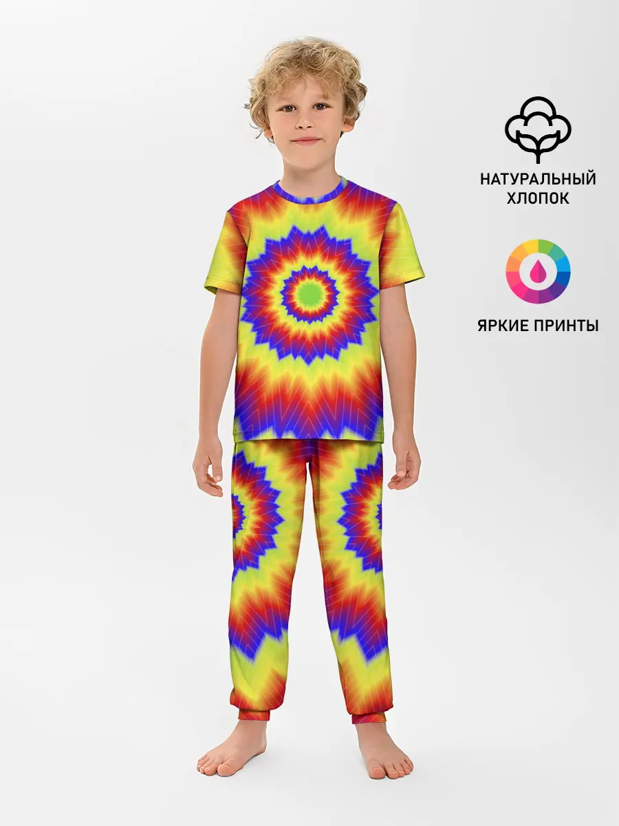 Детская пижама с брюками / Tie-Dye