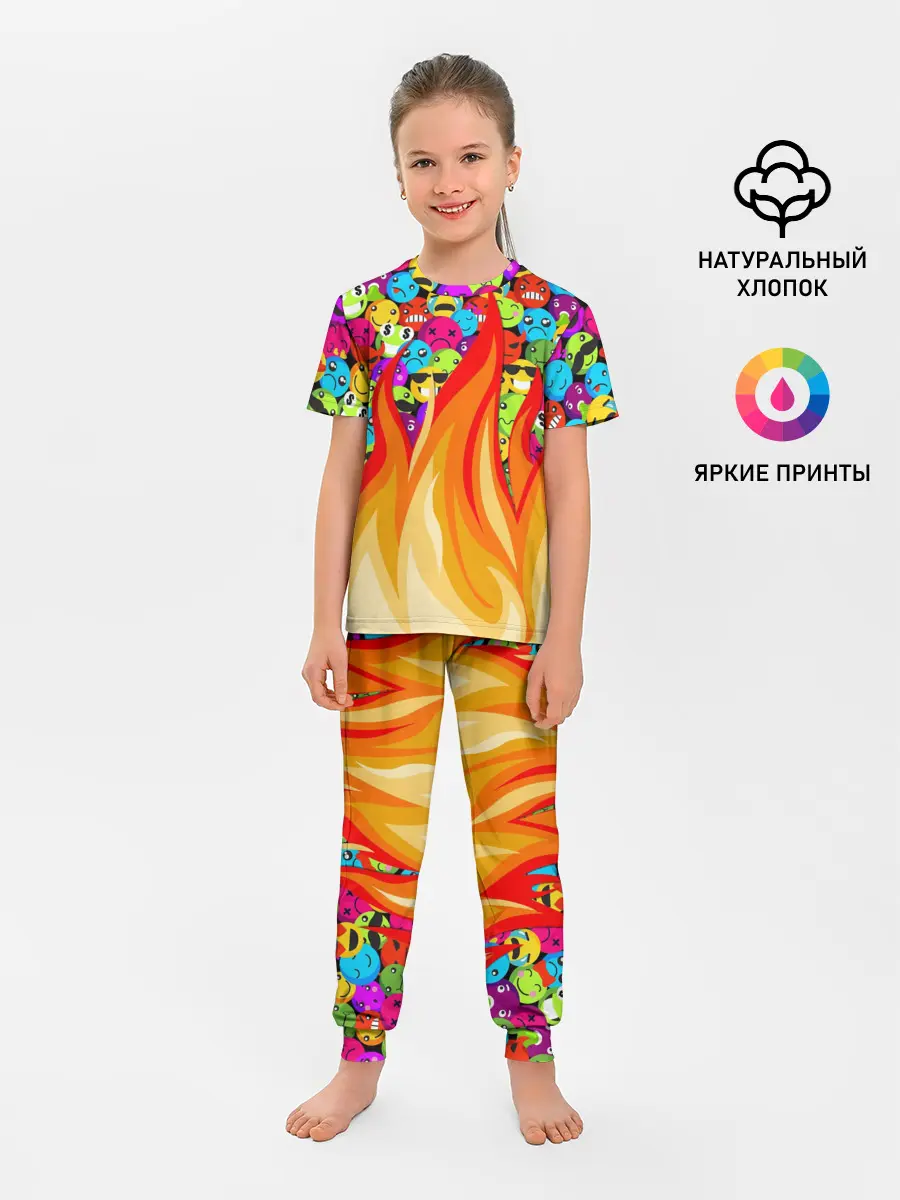 Детская пижама с брюками / SLAVA MARLOW - Смайлики