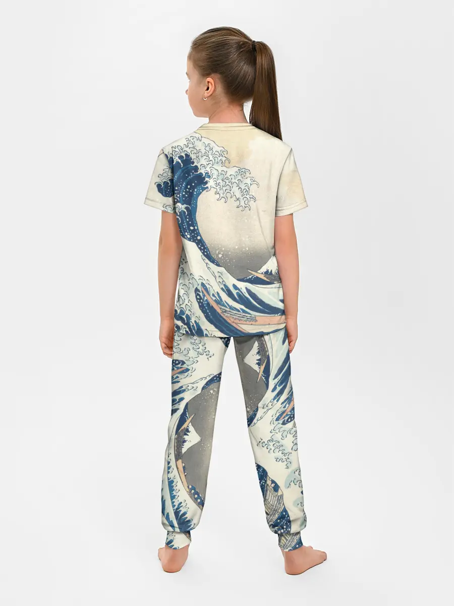 Детская пижама с брюками / Большая волна в Канагаве