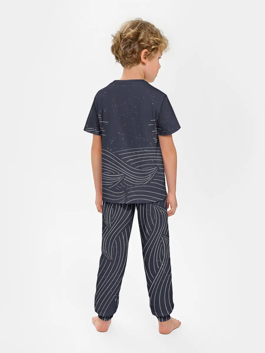 Детская пижама с брюками / Одинокий корабль в море