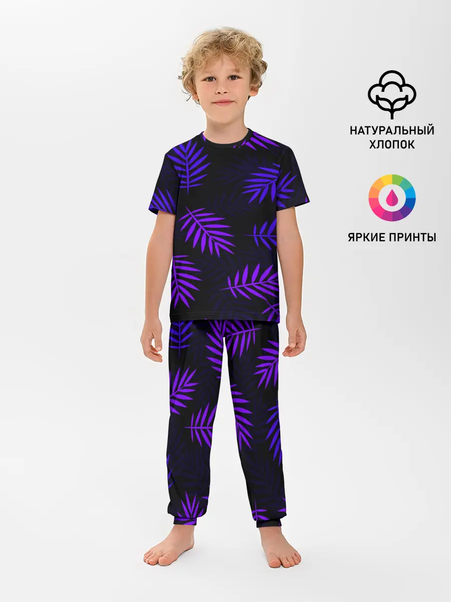 Детская пижама с брюками / НЕОНОВЫЕ ТРОПИКИ