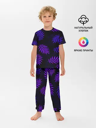 Детская пижама с брюками / НЕОНОВЫЕ ТРОПИКИ