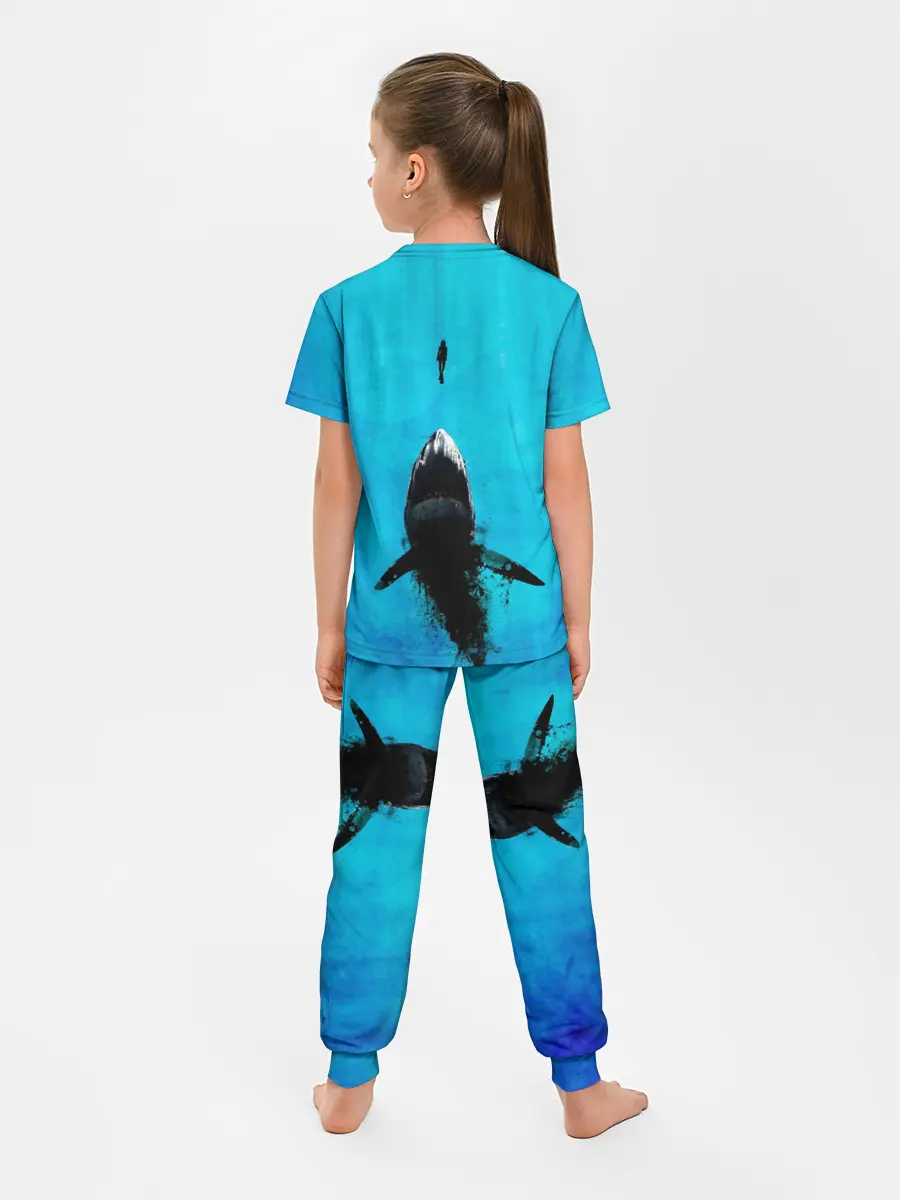 Детская пижама с брюками / Акула на охоте