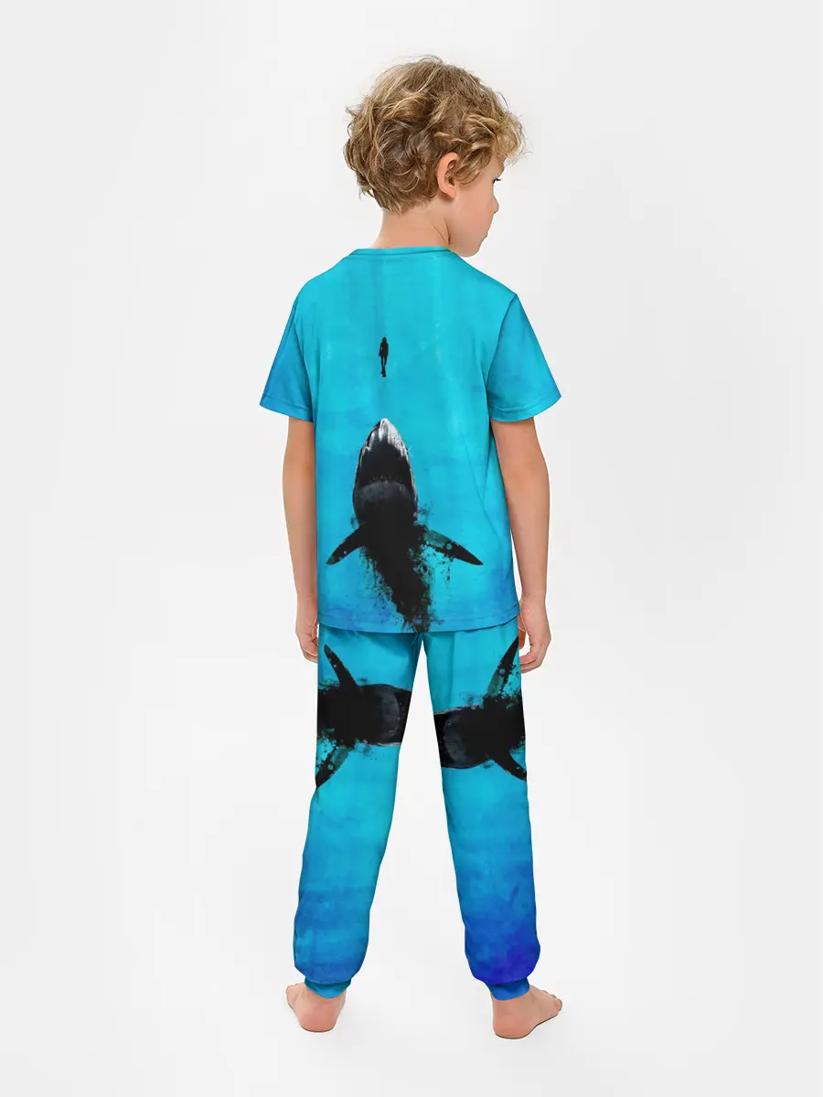 Детская пижама с брюками / Акула на охоте