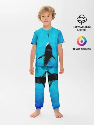 Детская пижама с брюками / Акула на охоте