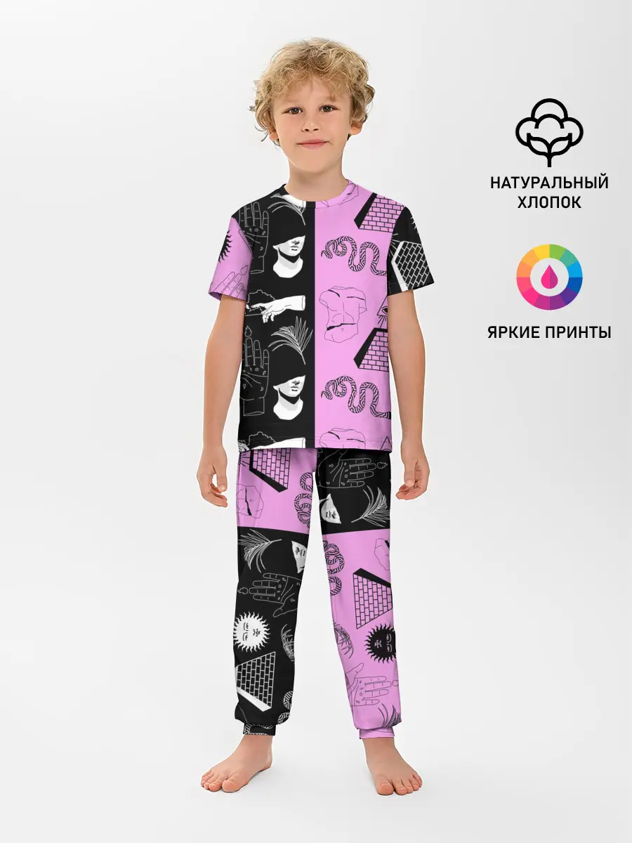 Детская пижама с брюками / руки, статуи