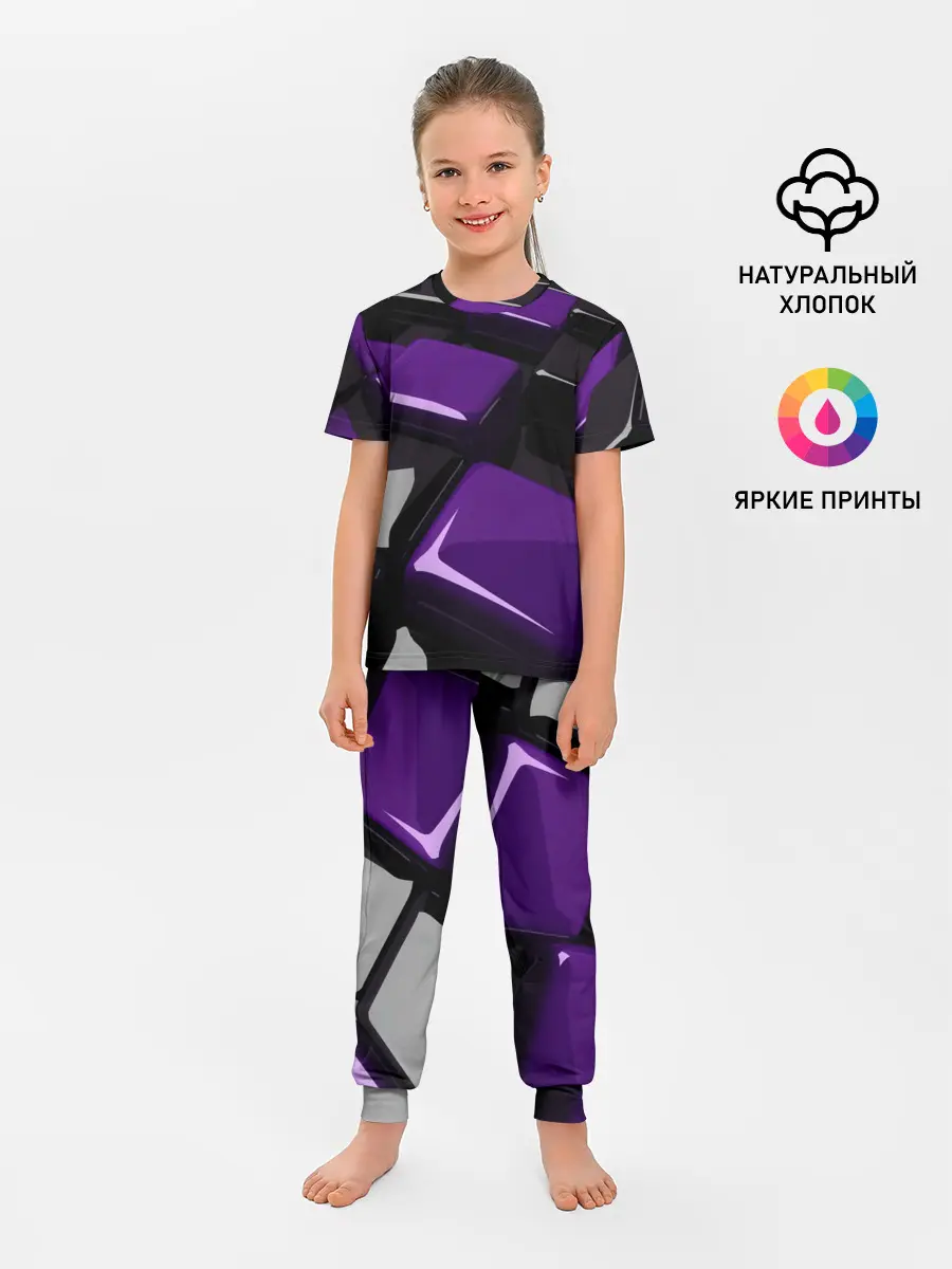 Детская пижама с брюками / НЕОНОВАЯ ГЕОМЕТРИЯ