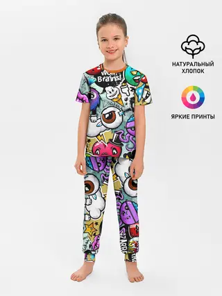 Детская пижама с брюками / Граффити