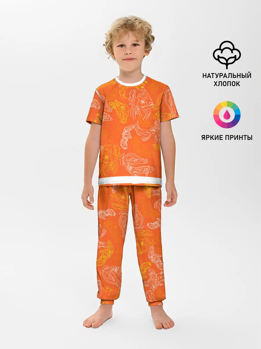 Детская пижама с брюками / Нарисованные рыбки