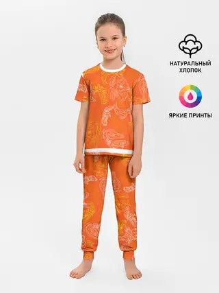 Детская пижама с брюками / Нарисованные рыбки