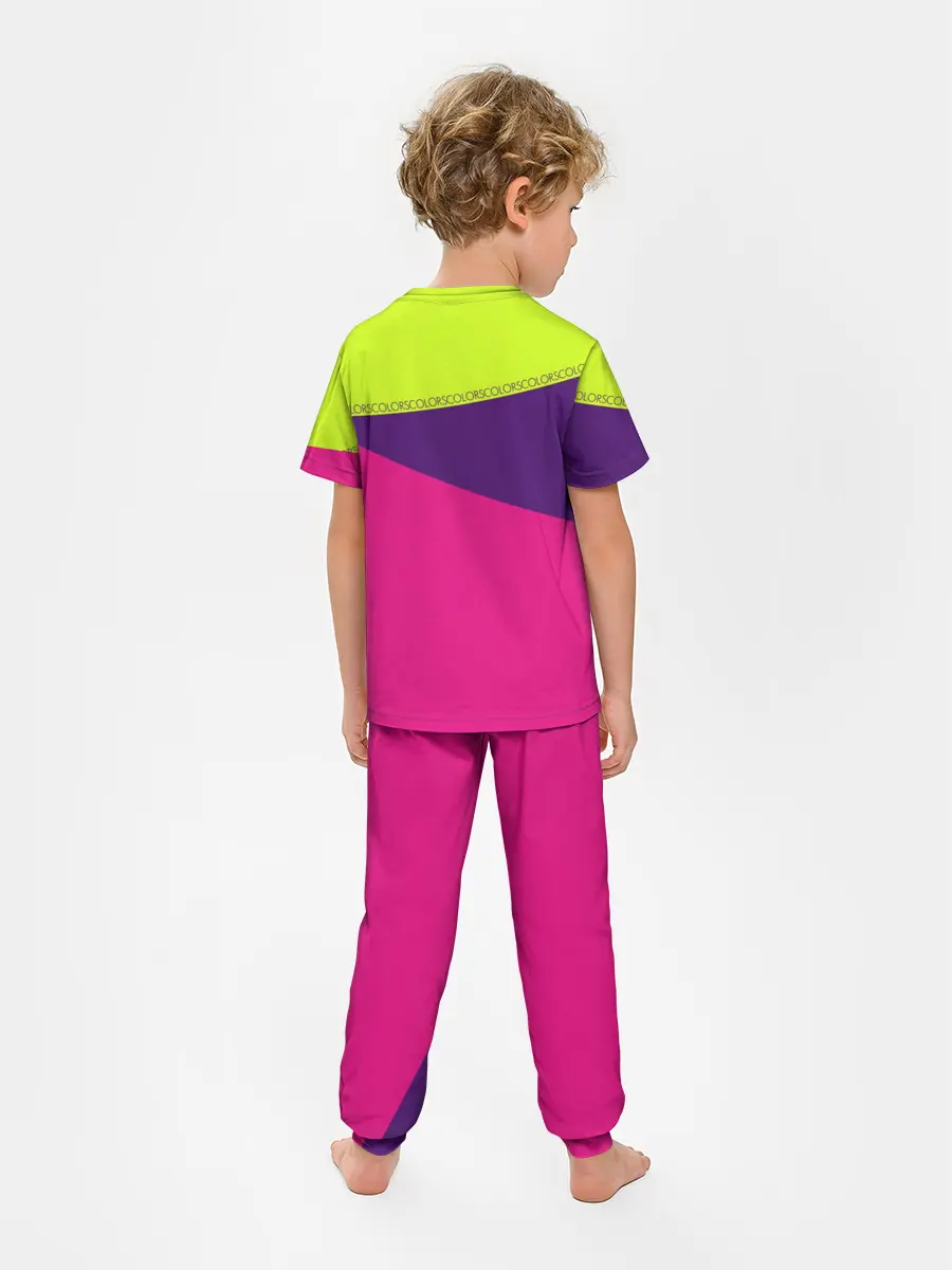 Детская пижама с брюками / Треугольники с розовым