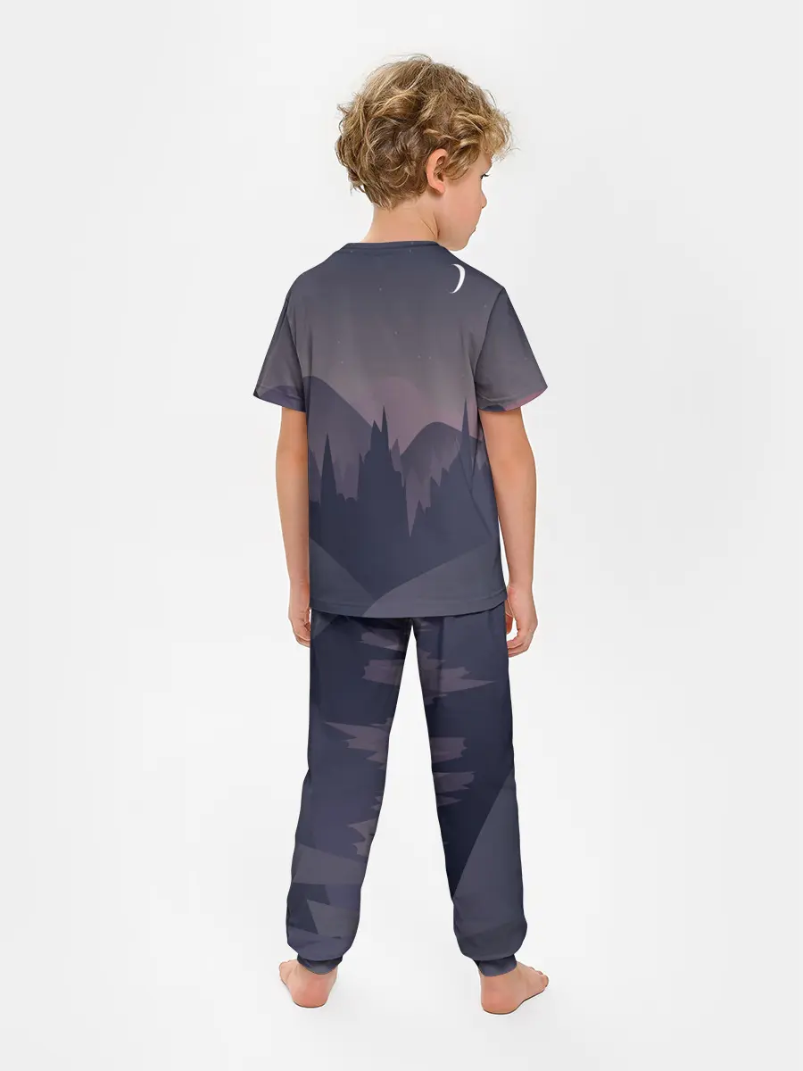 Детская пижама с брюками / night forest
