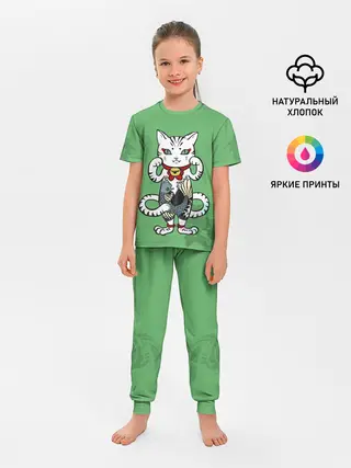 Детская пижама с брюками / ЯПОНСКИЙ КОТ | JAPANESE CAT