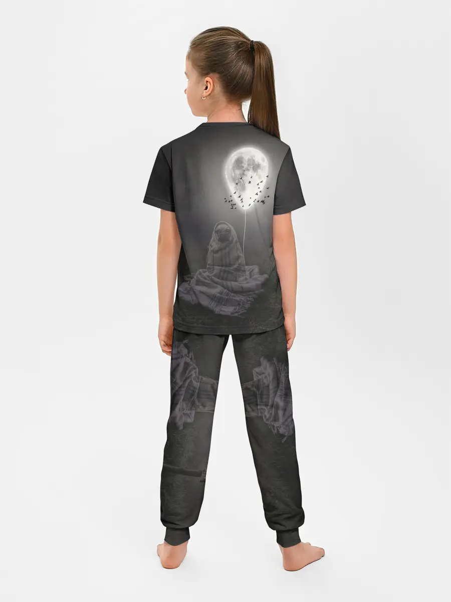 Детская пижама с брюками / Мопс и луна