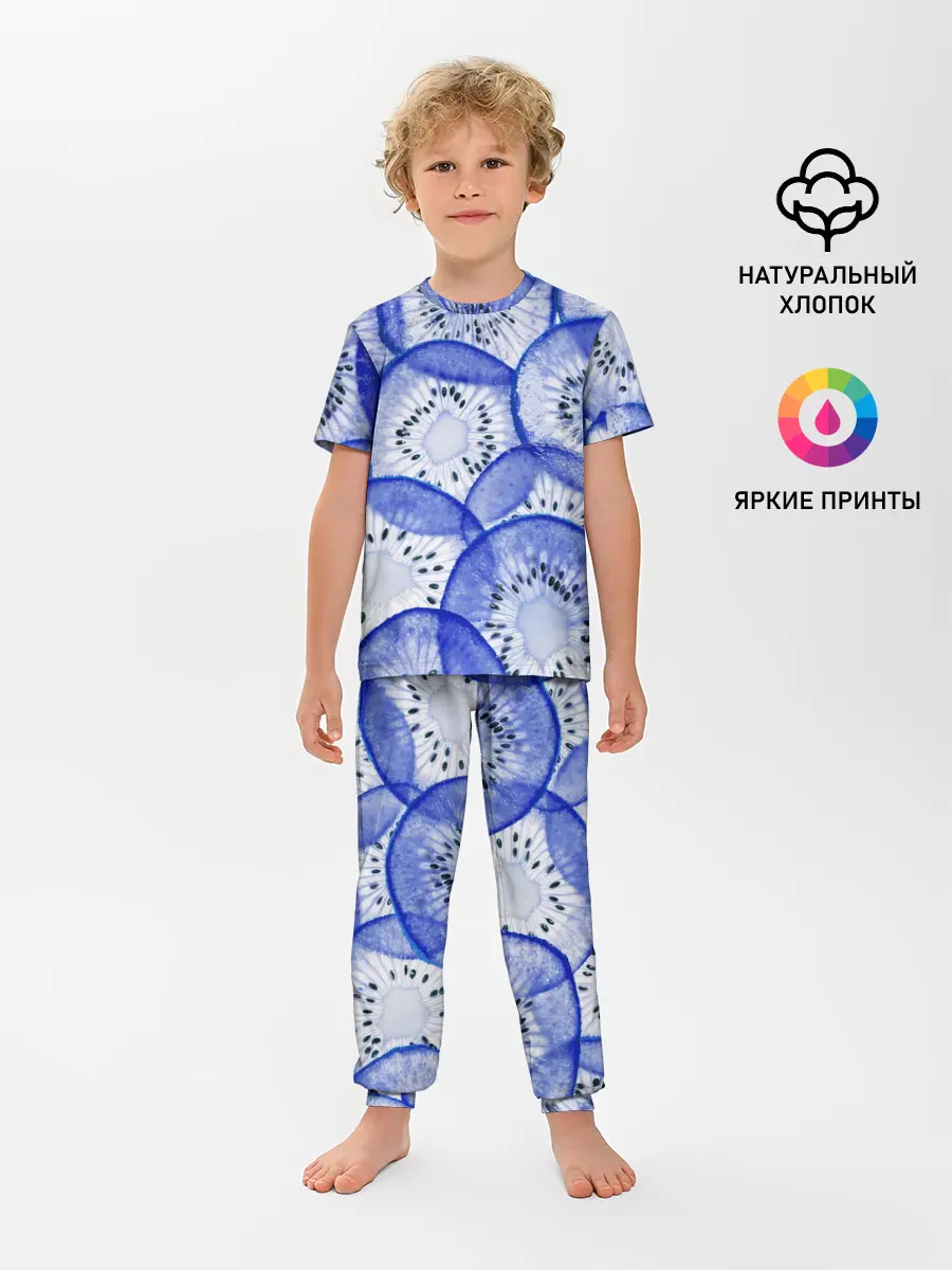 Детская пижама с брюками / Синий Киви