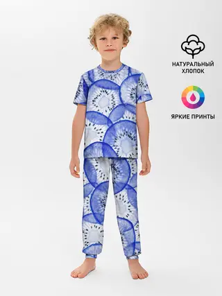 Детская пижама с брюками / Синий Киви
