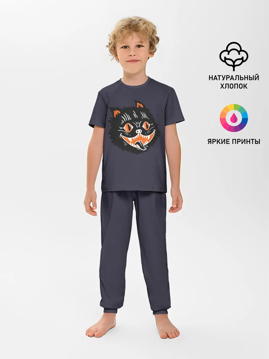 Детская пижама с брюками / Одержимый кот
