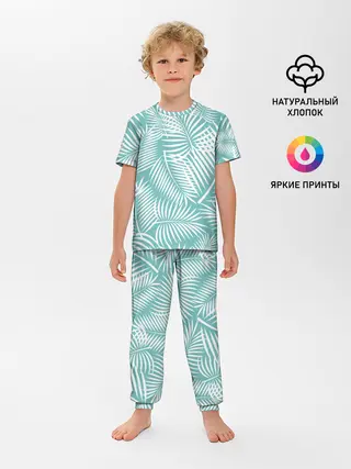 Детская пижама с брюками / Листья Пальмы