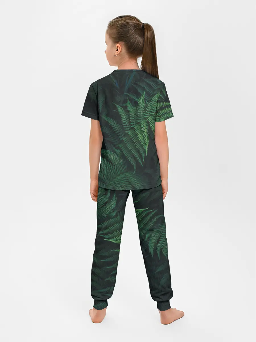 Детская пижама с брюками / Листья